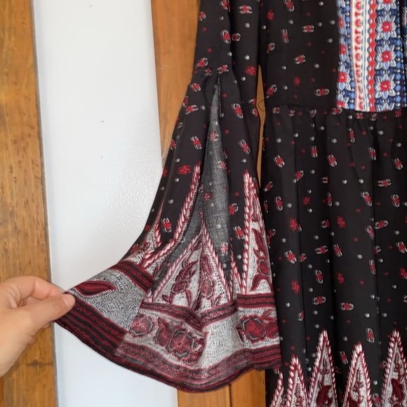 Paisley Boho Flying Tomato Mini Dress Anthropologie Large - Picture 2 of 5